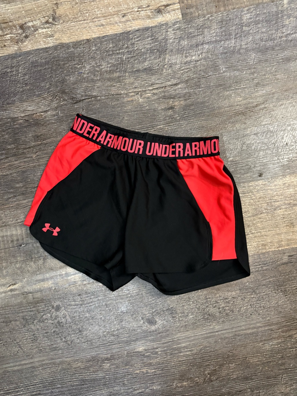 Under‎ Armour Black and Red Women's Athletic Shorts
